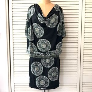 Studio M Dress Black Cowl Neck Blouson